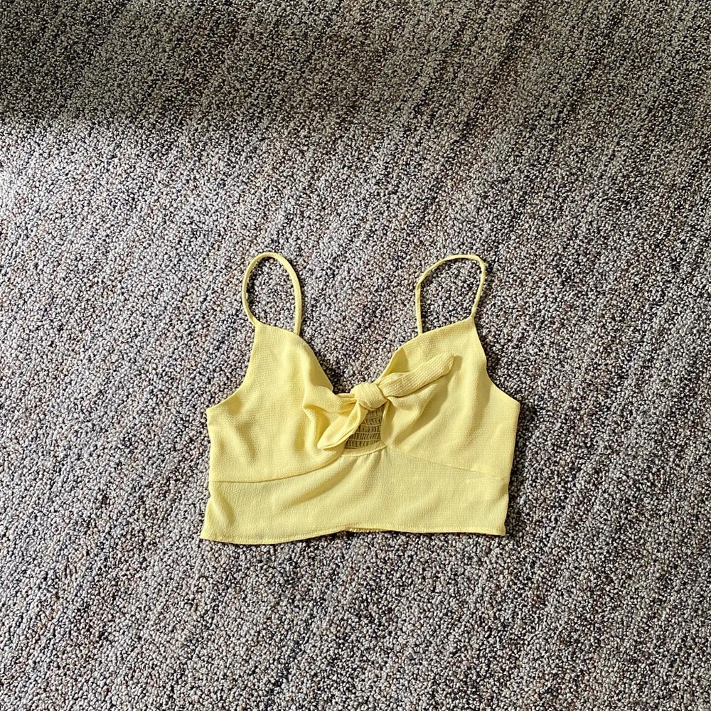 Yellow cropped going-out top